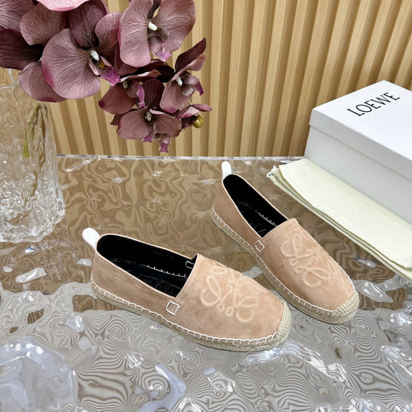 Espadrillas Loew Anagram in pelle scamosciata marrone chiaro e vitello nero