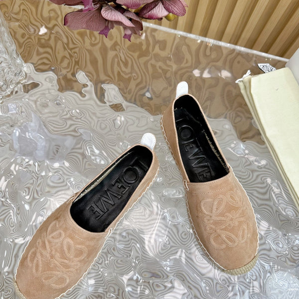 Espadrillas Loew Anagram in pelle scamosciata marrone chiaro e vitello nero