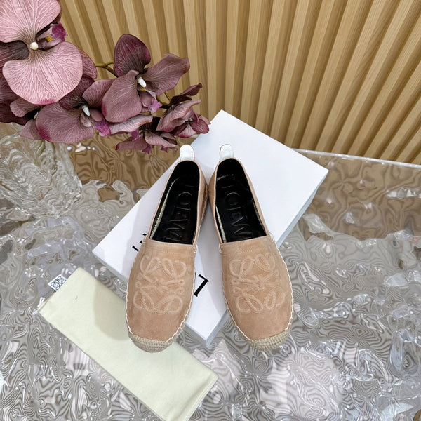 Espadrillas Loew Anagram in pelle scamosciata marrone chiaro e vitello nero