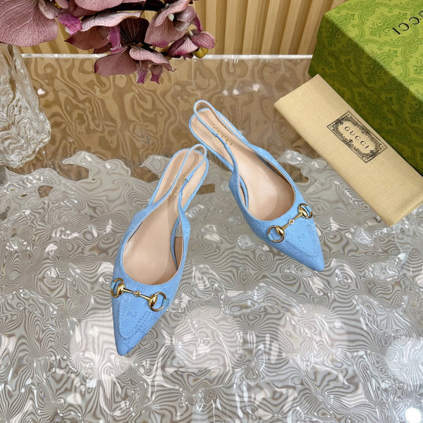 WOMEN'S HORSEBIT SLINGBACK PUMP SKY CANVAS