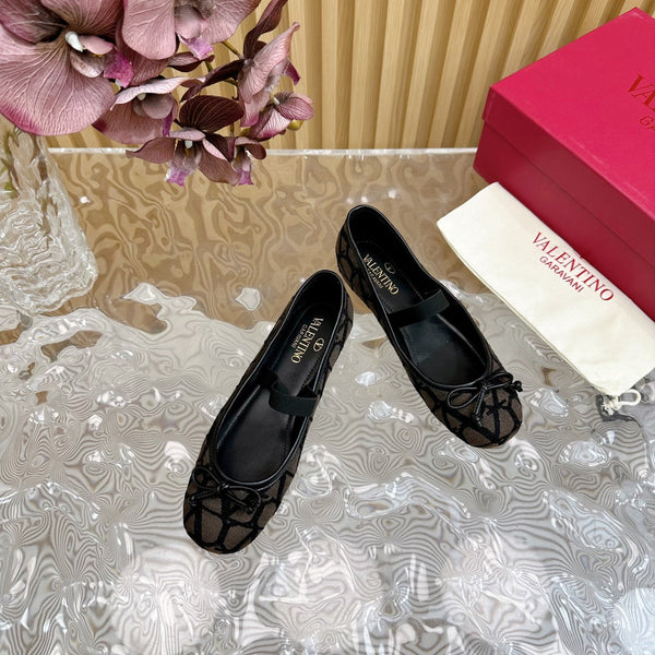 Ballerina In Toile Iconographe 20mm In Black Mix Earth Brown Cotton Canvas And Lambskin 102826