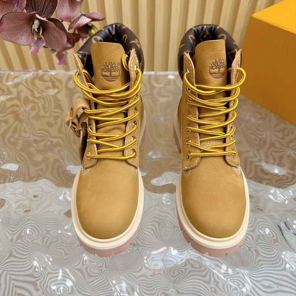 Stivaletto LV x Timberland in pelle scamosciata marrone e gialla