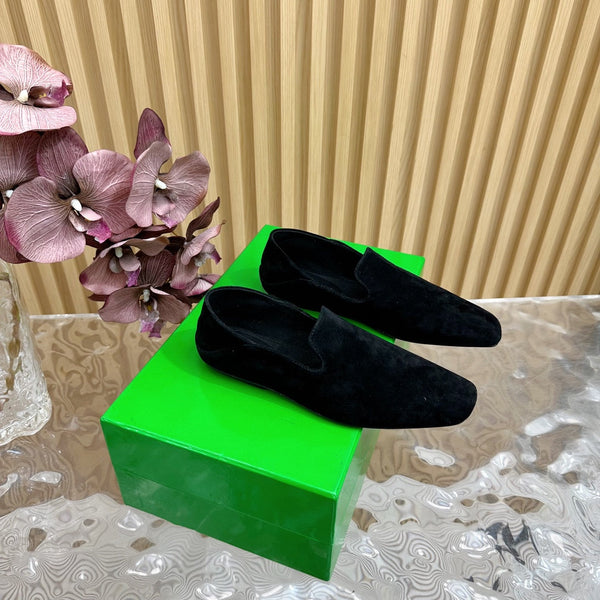 BV Grained Black Suede Calfskin Adamo Slippers 957399