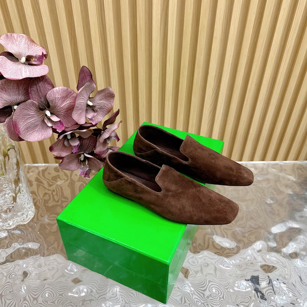 BV Grained Chocolate Suede Calfskin Adamo Slippers 957401