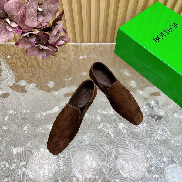 BV Grained Chocolate Suede Calfskin Adamo Slippers 957401