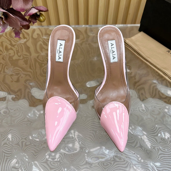 Alaila Mule 100mm In Pink Lambskin 957209