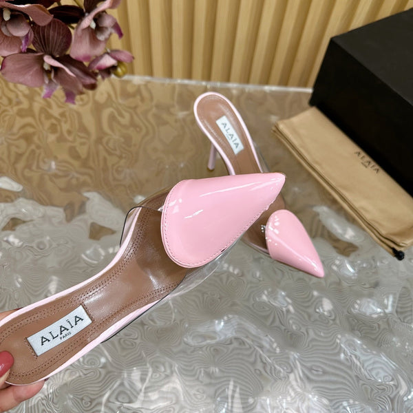 Alaila Mule 100mm In Pink Lambskin 957209