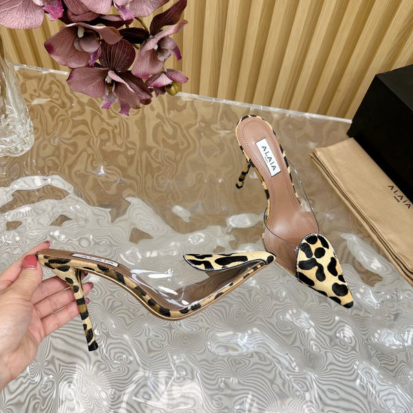 Alaila Mule 100mm In Light Yellow Lambskin With Horse Hair 957211