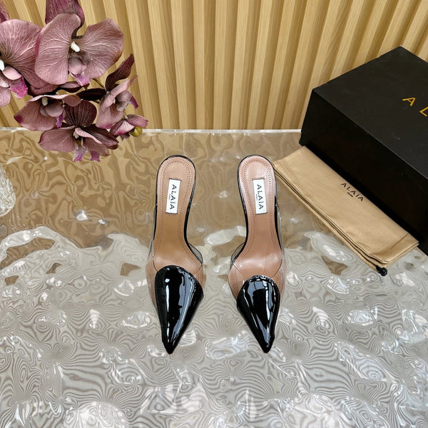 Alaila Mule 100mm In Black Lambskin 957217