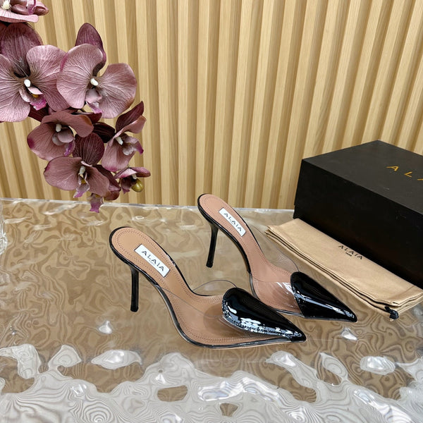 Alaila Mule 100mm In Black Lambskin 957217