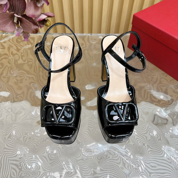 VT High Heels Sandals 110mm Black Calfskin 286479