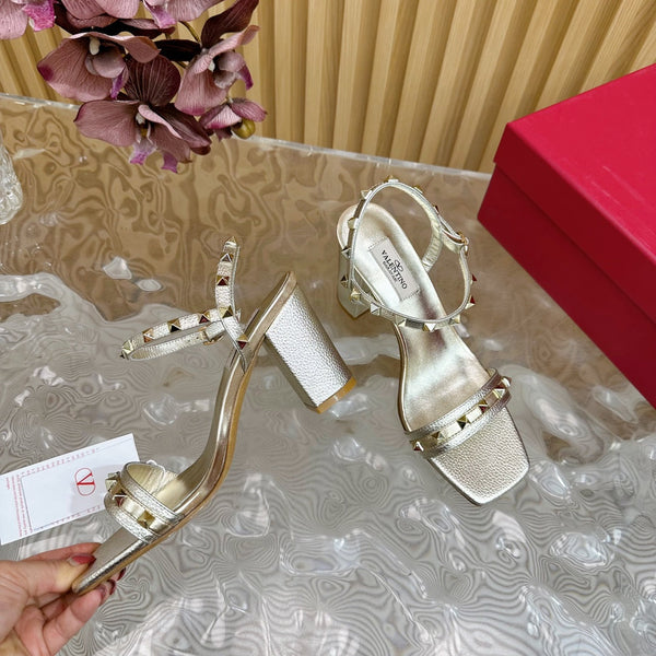 High Sandal 86mm In Silver Cowhide 102062