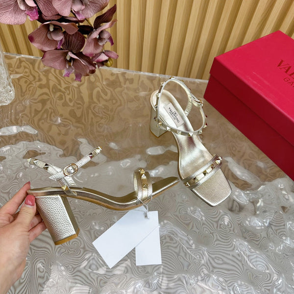 High Sandal 86mm In Silver Cowhide 102062