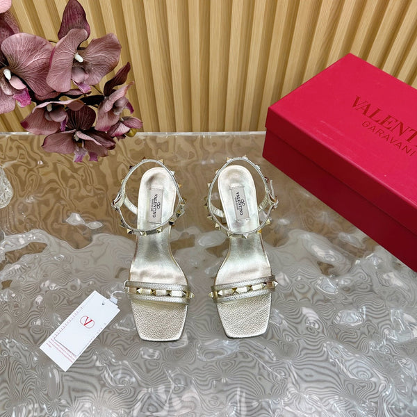 High Sandal 86mm In Silver Cowhide 102062