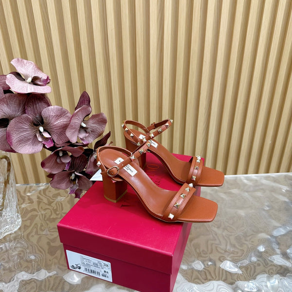 High Sandal 86mm In Brown Cowhide 102064