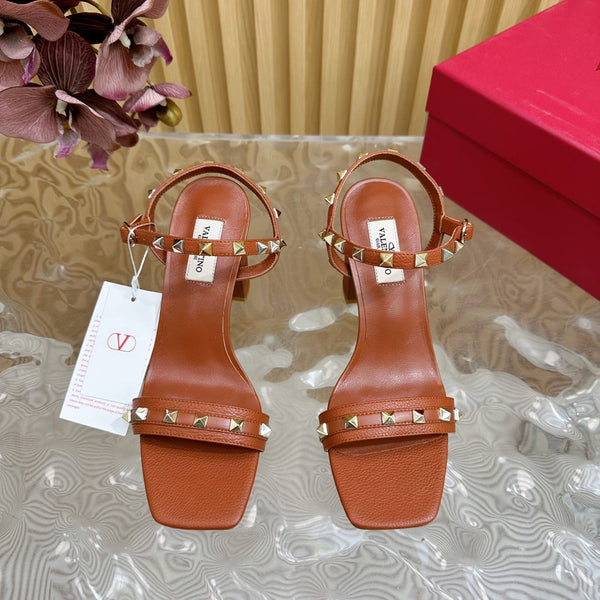 High Sandal 86mm In Brown Cowhide 102064
