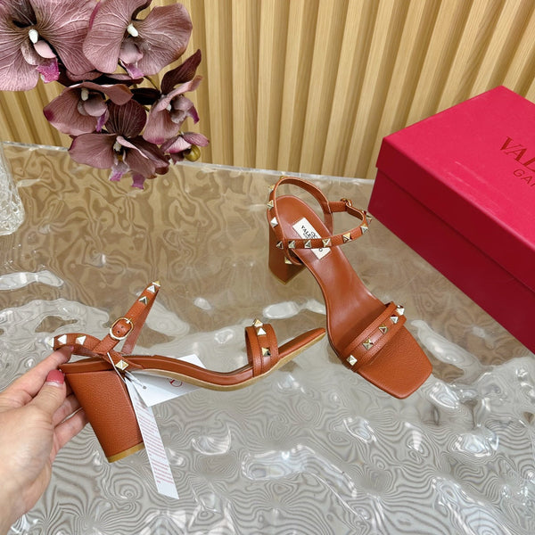 High Sandal 86mm In Brown Cowhide 102064