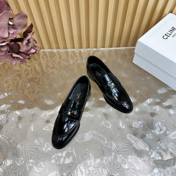 CELINE Loafers Black Leather 285917