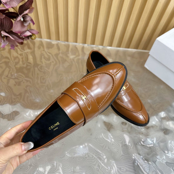 CELINE Loafers Brown Leather 285918