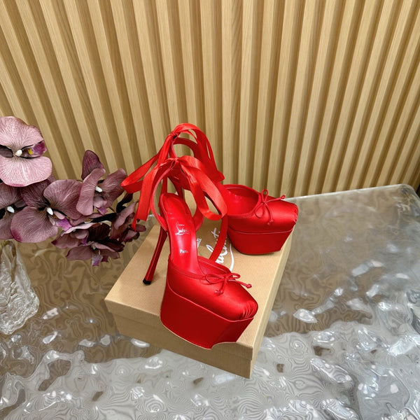 CL 25C Cassia Lace Up Alta 160mm Red Silk 221614