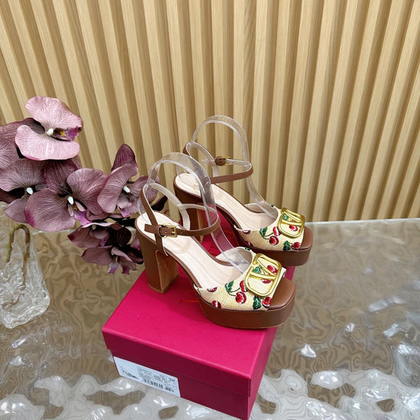 VT 2025 High Heels Sandals 110mm Brown Calfskin 286488