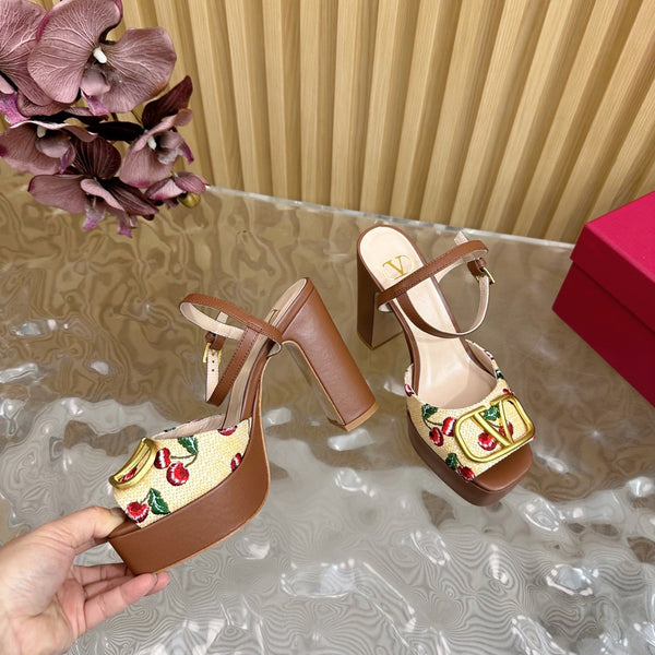 VT 2025 High Heels Sandals 110mm Brown Calfskin 286488
