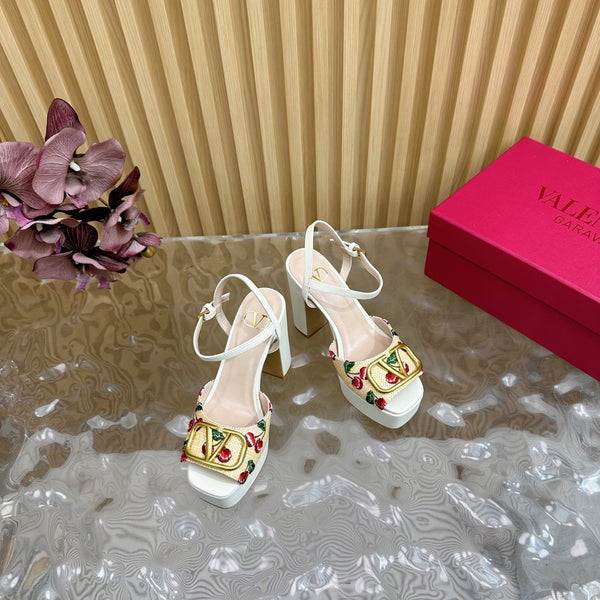 VT 2025 High Heels Sandals 110mm White Calfskin 286489