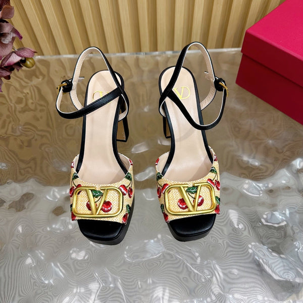 VT 2025 High Heels Sandals 110mm Black Calfskin 286490