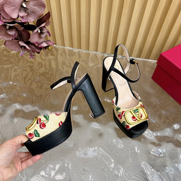 VT 2025 High Heels Sandals 110mm Black Calfskin 286490