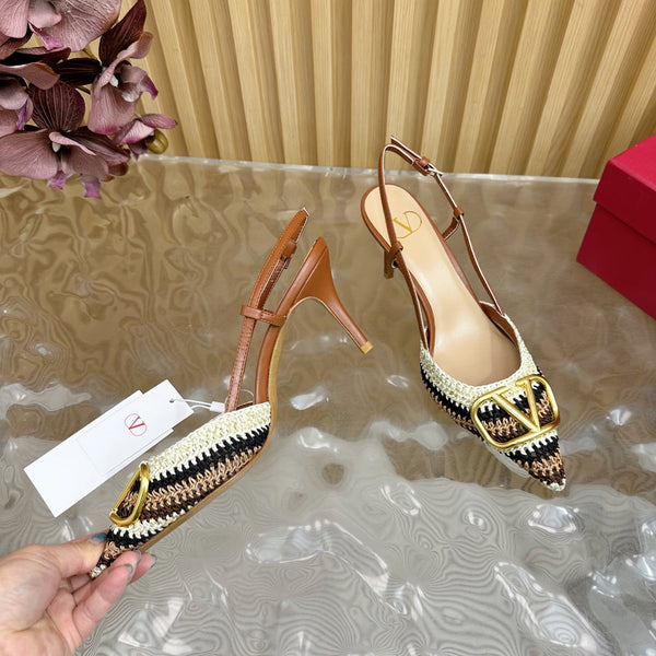 VT 25 Bohemian Slingback Brown Knitted Sheepskin 325190