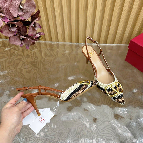 VT 25 Bohemian Slingback Brown Knitted Sheepskin 325190