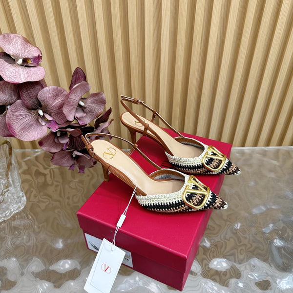 VT 25 Bohemian Slingback Brown Knitted Sheepskin 325190