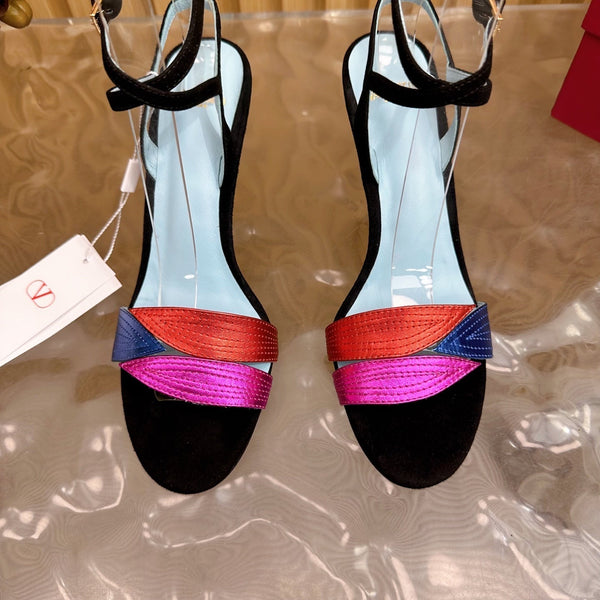 VT 25 Feuillage En Feuille Sandals Black Cowhide 331924