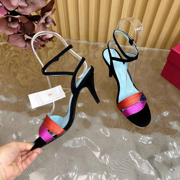 VT 25 Feuillage En Feuille Sandals Black Cowhide 331924