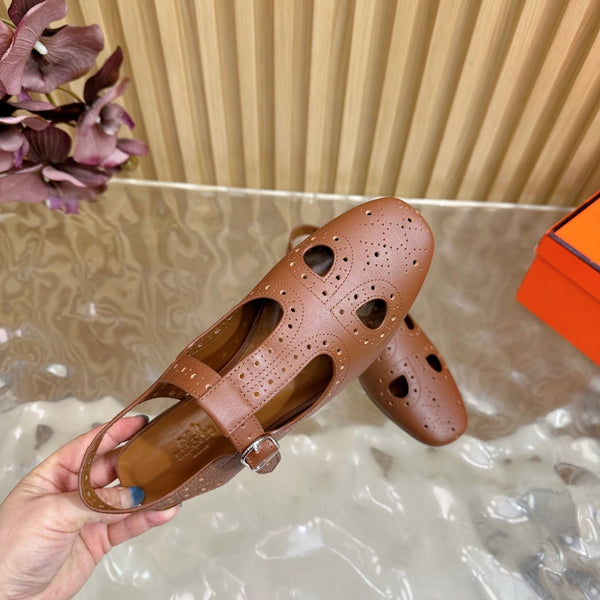 HM 25 Kim Slingback Brown Lambskin 352958