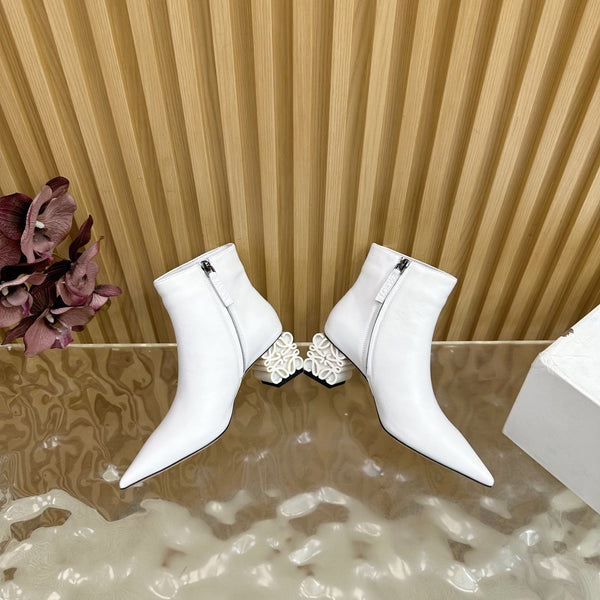 Loewe Anagram Ankle Boots 60mm White Cowhide 437034
