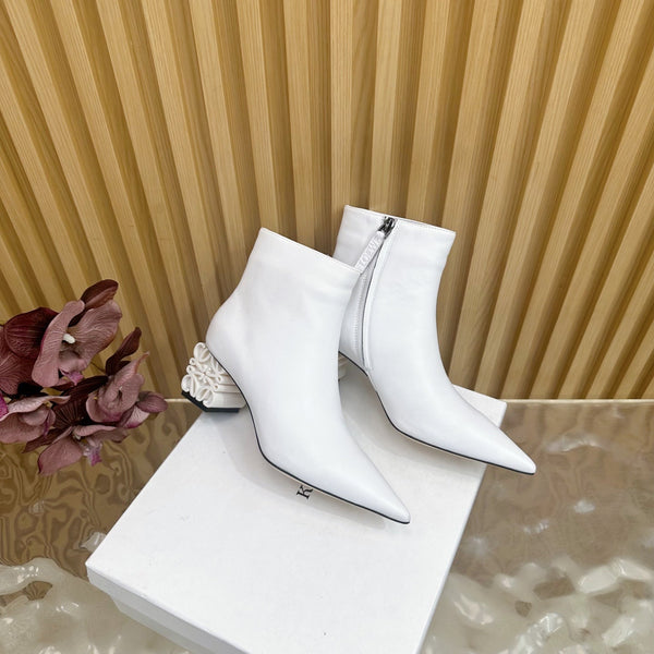 Loewe Anagram Ankle Boots 60mm White Cowhide 437034