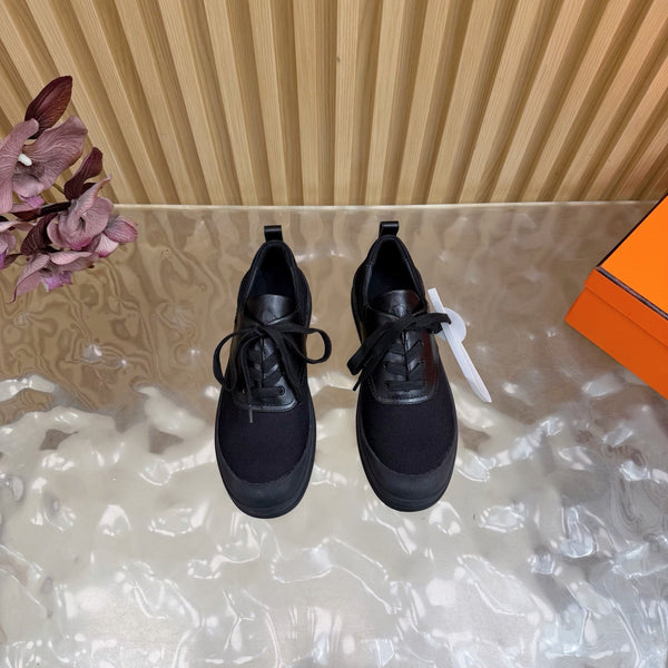 Chaussures Oxford HM Kool Cuir De Mouton Noir Toile 589182