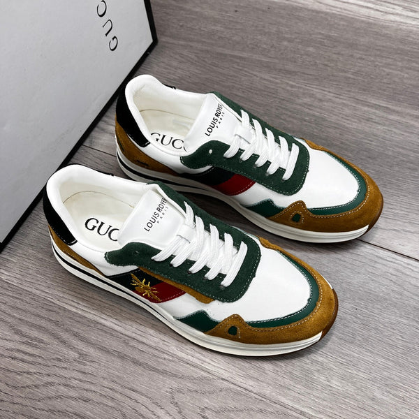 GG Men's Ace Bee Sneaker Multicolor Suede Cowhide 487718