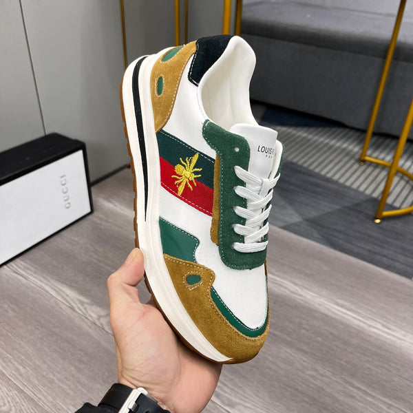 GG Men's Ace Bee Sneaker Multicolor Suede Cowhide 487718