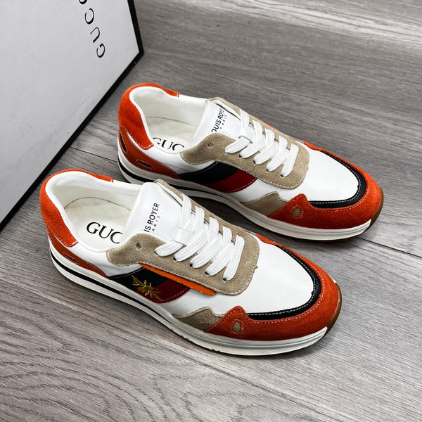 GG Men's Ace Bee Sneaker Multicolor Suede Cowhide 487717