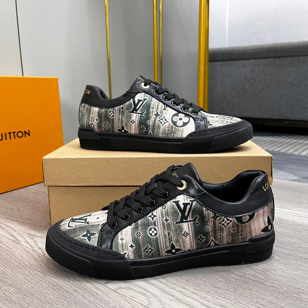 LV TRAINER SNEAKER BLACK CALFSKIN AND FABRIC