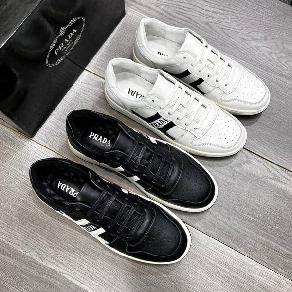 SCARPE DA TENNIS PRA IN PELLE DI VITELLO BIANCA