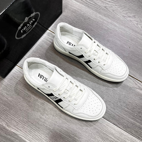 SCARPE DA TENNIS PRA IN PELLE DI VITELLO BIANCA