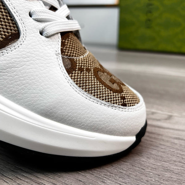 GG Men's Supreme Sneaker White Brown Cowhide 531199