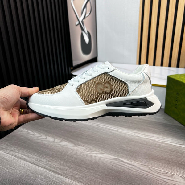 GG Men's Supreme Sneaker White Brown Cowhide 531199