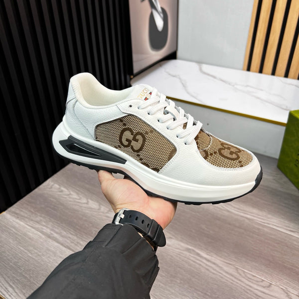 GG Men's Supreme Sneaker White Brown Cowhide 531199