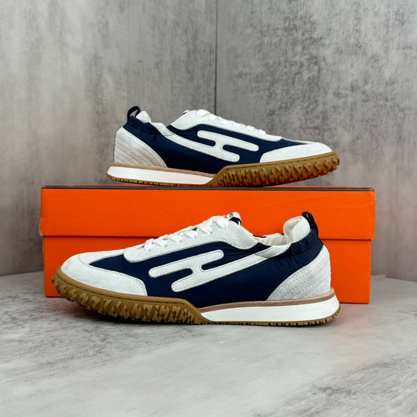 HM Men's Jet Sneaker White Blue Suede 656858