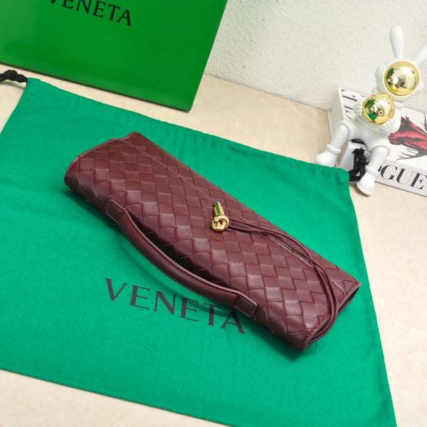 BBV Long Clutch Andiamo With Handle 31cm Burgundy Calfskin Ghw
