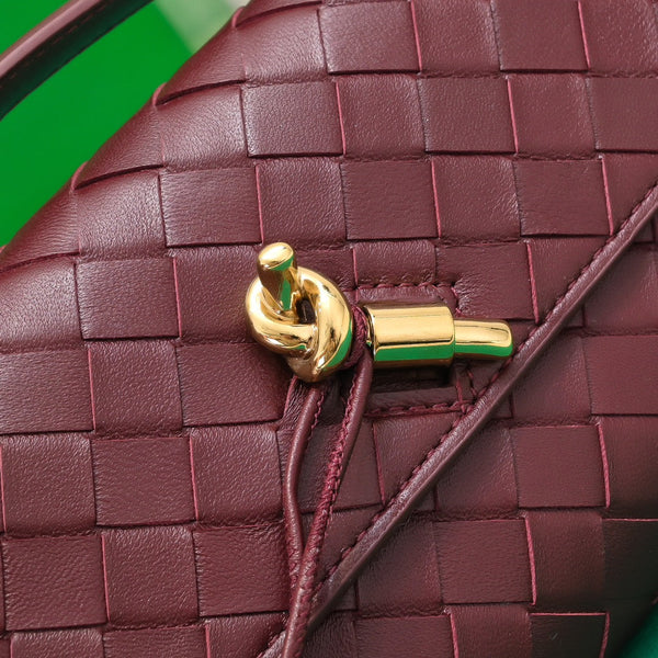 BBV Long Clutch Andiamo With Handle 31cm Burgundy Calfskin Ghw